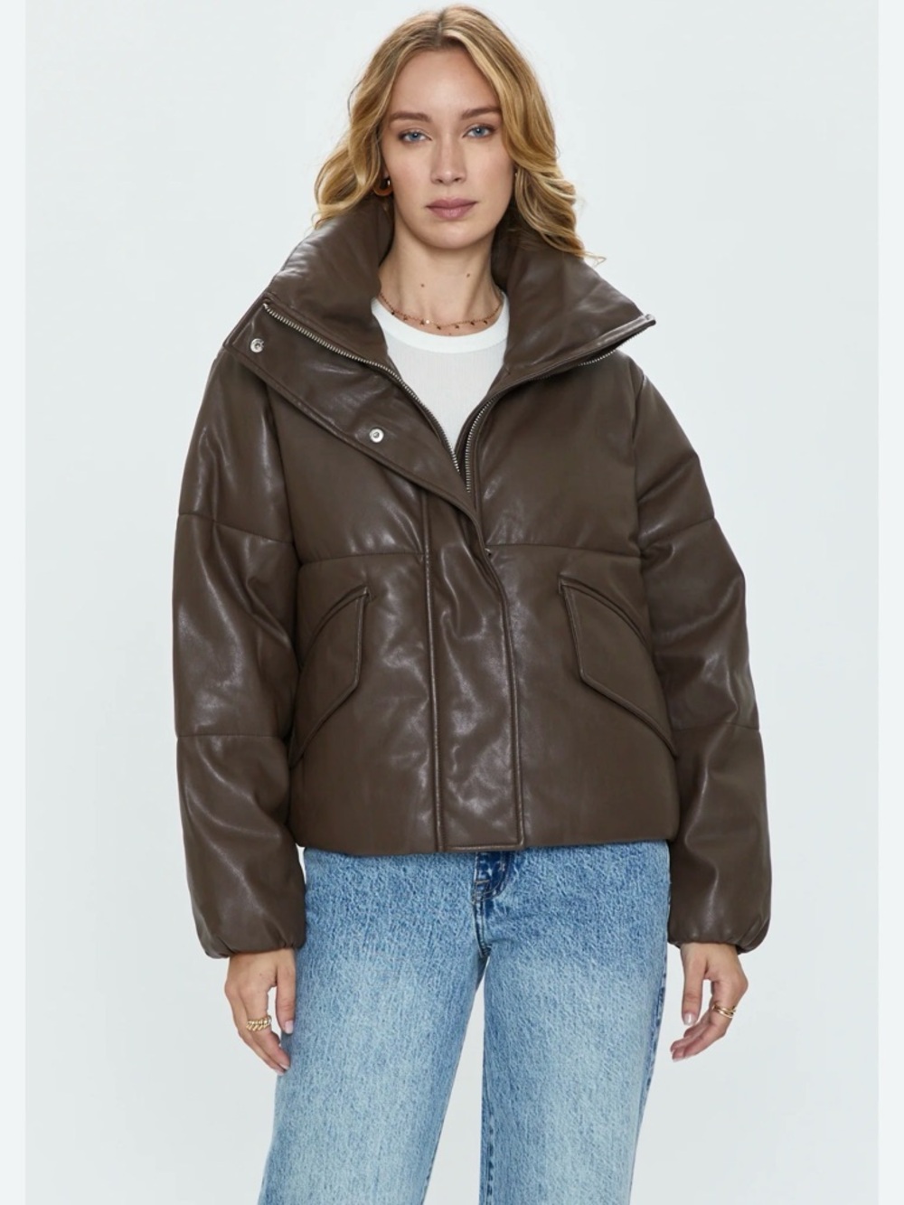 PISTOLA Donovan swing color espresso Puffer Jacket